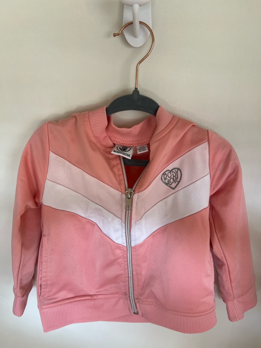 Body Glove Pink Chevron Zip-Up Jacket 24m